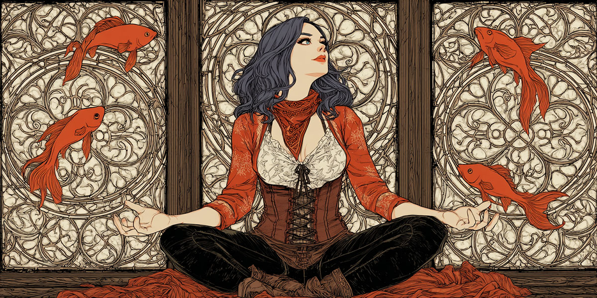 February Astro-Magic, A Beautiful Pisces Woman with Her Fish